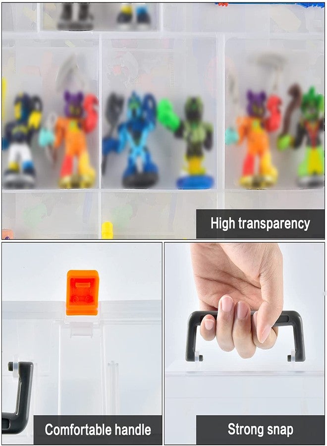 FULLCASE Double Layer Case Compatible with Akedo Ultimate Arcade Warriors Figures Packs, Mini Battling Action Character Collector Storage Fits for Battle Arena/ for Legendary Attack Toy Figure Bots (Box Only) - Image 4